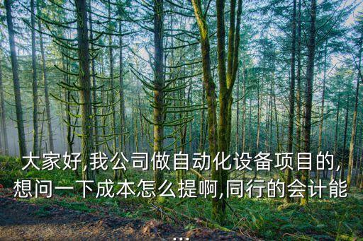 大家好,我公司做自動(dòng)化設(shè)備項(xiàng)目的,想問(wèn)一下成本怎么提啊,同行的會(huì)計(jì)能...