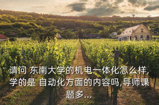 請(qǐng)問(wèn) 東南大學(xué)的機(jī)電一體化怎么樣,學(xué)的是 自動(dòng)化方面的內(nèi)容嗎,導(dǎo)師課題多...