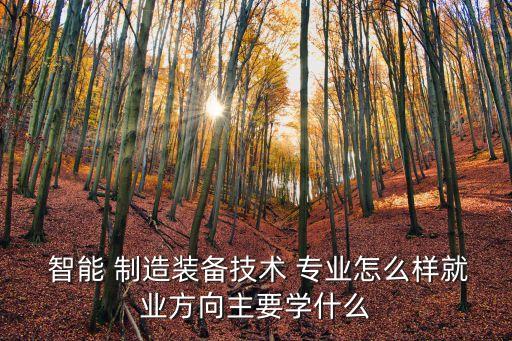  智能 制造裝備技術(shù) 專業(yè)怎么樣就業(yè)方向主要學什么