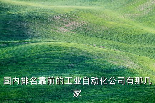 國(guó)內(nèi)排名靠前的工業(yè)自動(dòng)化公司有那幾家