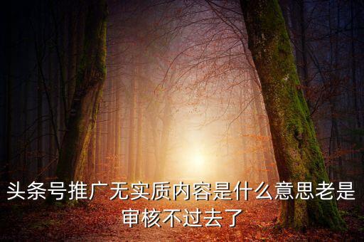 頭條號(hào)推廣無(wú)實(shí)質(zhì)內(nèi)容是什么意思老是審核不過(guò)去了