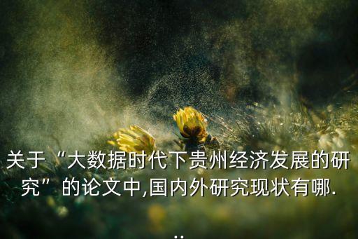關(guān)于“大數(shù)據(jù)時(shí)代下貴州經(jīng)濟(jì)發(fā)展的研究”的論文中,國內(nèi)外研究現(xiàn)狀有哪...