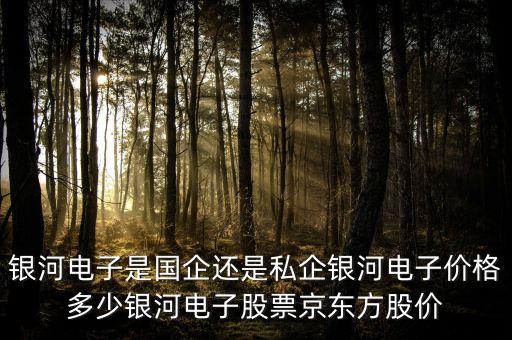銀河電子是國企還是私企銀河電子價格多少銀河電子股票京東方股價