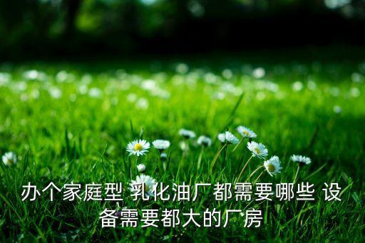 辦個(gè)家庭型 乳化油廠都需要哪些 設(shè)備需要都大的廠房