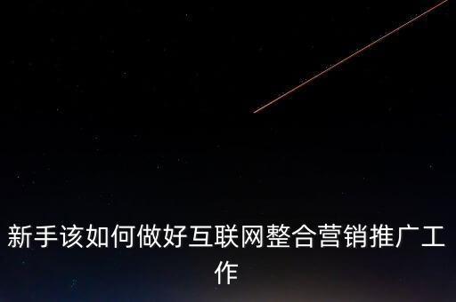 新手該如何做好互聯(lián)網(wǎng)整合營(yíng)銷推廣工作