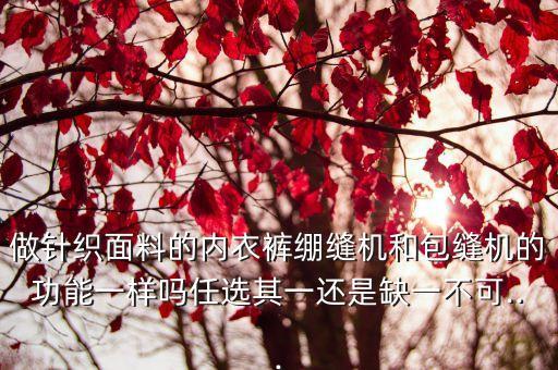 做針織面料的內衣褲繃縫機和包縫機的功能一樣嗎任選其一還是缺一不可...
