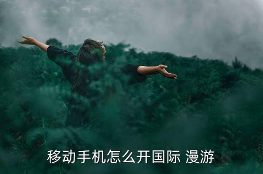 移動手機怎么開國際 漫游