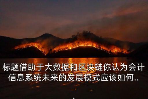 標(biāo)題借助于大數(shù)據(jù)和區(qū)塊鏈你認(rèn)為會計信息系統(tǒng)未來的發(fā)展模式應(yīng)該如何...