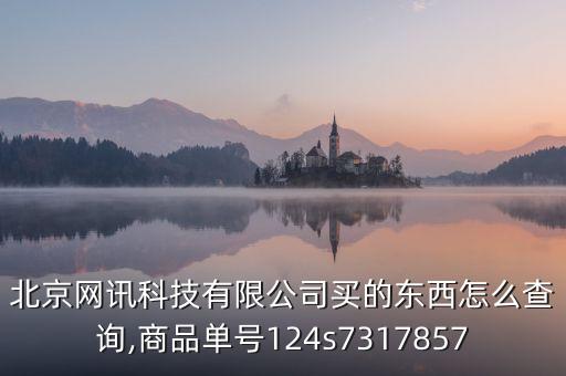 北京網(wǎng)訊科技有限公司買的東西怎么查詢,商品單號124s7317857