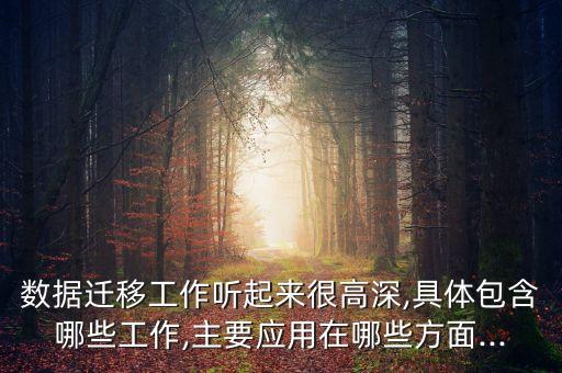 數(shù)據(jù)遷移工作聽(tīng)起來(lái)很高深,具體包含哪些工作,主要應(yīng)用在哪些方面...