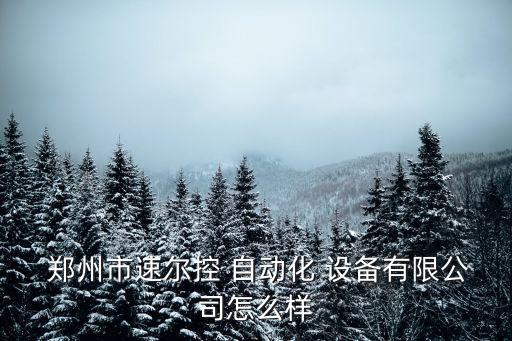  鄭州市速爾控 自動(dòng)化 設(shè)備有限公司怎么樣