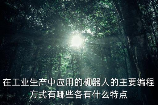 在工業(yè)生產(chǎn)中應(yīng)用的機(jī)器人的主要編程方式有哪些各有什么特點(diǎn)