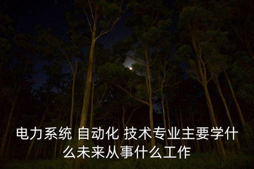 電力系統(tǒng) 自動化 技術(shù)專業(yè)主要學(xué)什么未來從事什么工作