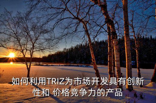 如何利用TRIZ為市場開發(fā)具有創(chuàng)新性和 價格競爭力的產(chǎn)品