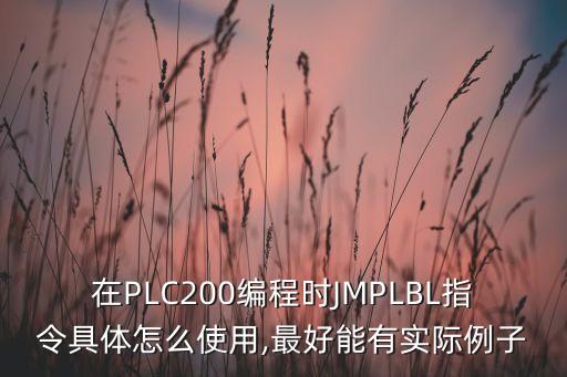 在PLC200編程時(shí)JMPLBL指令具體怎么使用,最好能有實(shí)際例子