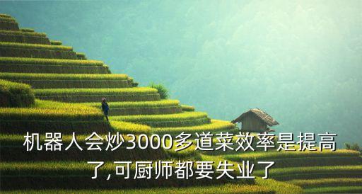 機器人會炒3000多道菜效率是提高了,可廚師都要失業(yè)了