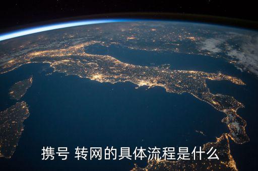  攜號 轉(zhuǎn)網(wǎng)的具體流程是什么