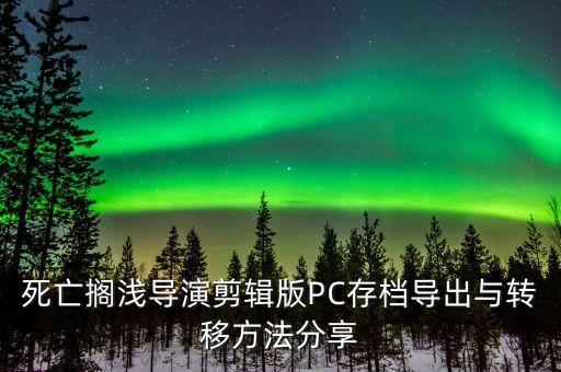 死亡擱淺導(dǎo)演剪輯版PC存檔導(dǎo)出與轉(zhuǎn)移方法分享