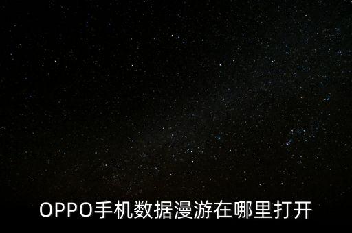 OPPO手機數(shù)據(jù)漫游在哪里打開