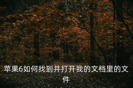 蘋果6如何找到并打開我的文檔里的文件