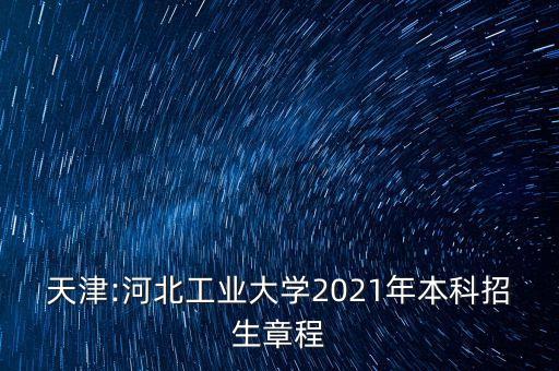 天津:河北工業(yè)大學(xué)2021年本科招生章程