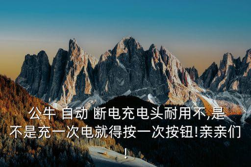  公牛 自動 斷電充電頭耐用不,是不是充一次電就得按一次按鈕!親親們!