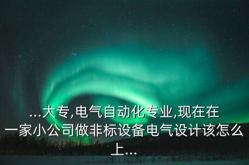 ...大專,電氣自動化專業(yè),現(xiàn)在在一家小公司做非標(biāo)設(shè)備電氣設(shè)計該怎么上...
