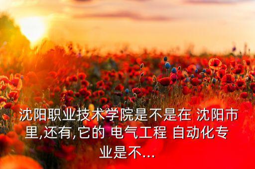  沈陽職業(yè)技術(shù)學(xué)院是不是在 沈陽市里,還有,它的 電氣工程 自動(dòng)化專業(yè)是不...