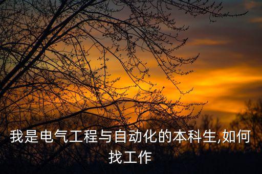 我是電氣工程與自動化的本科生,如何找工作