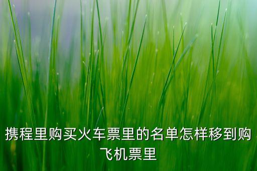 攜程里購買火車票里的名單怎樣移到購飛機(jī)票里