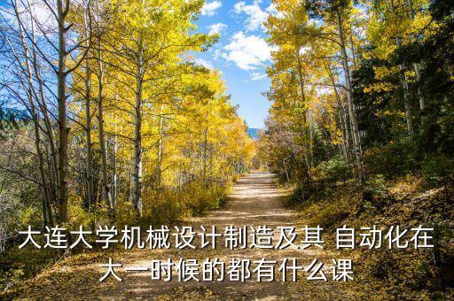 大連大學機械設計制造及其 自動化在大一時候的都有什么課