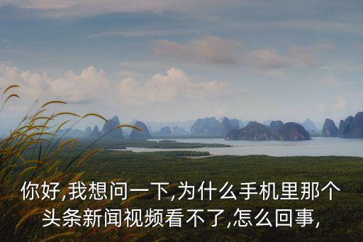 你好,我想問一下,為什么手機里那個頭條新聞視頻看不了,怎么回事,