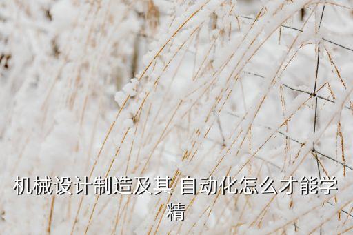 機(jī)械設(shè)計(jì)制造及其 自動化怎么才能學(xué)精