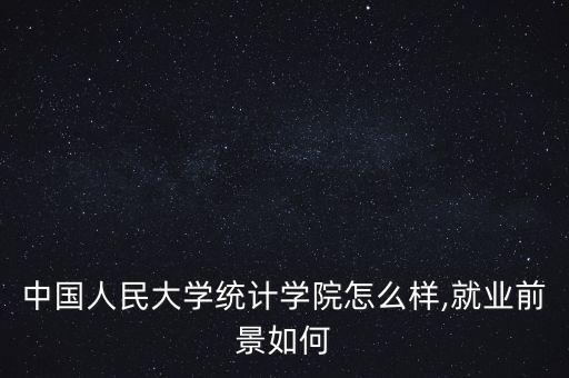 中國人民大學(xué)統(tǒng)計學(xué)院怎么樣,就業(yè)前景如何