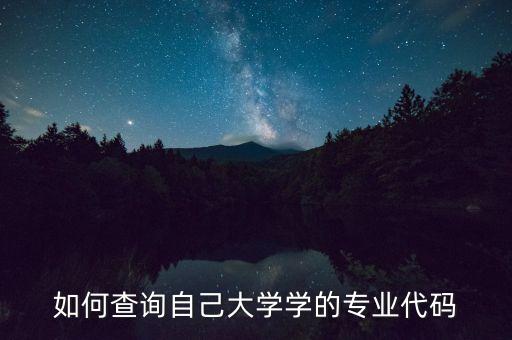 如何查詢自己大學學的專業(yè)代碼