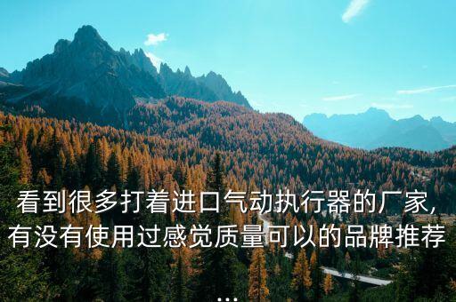 看到很多打著進(jìn)口氣動(dòng)執(zhí)行器的廠家,有沒有使用過感覺質(zhì)量可以的品牌推薦...