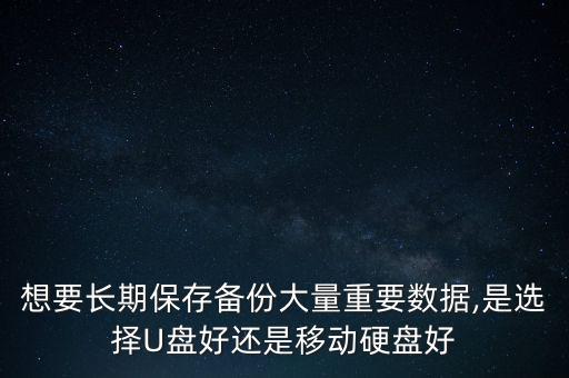 想要長(zhǎng)期保存?zhèn)浞荽罅恐匾獢?shù)據(jù),是選擇U盤好還是移動(dòng)硬盤好