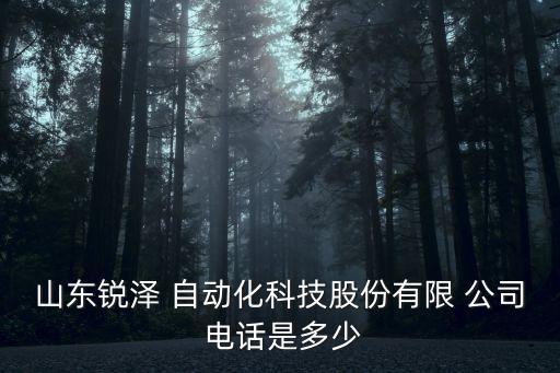 山東銳澤 自動(dòng)化科技股份有限 公司 電話是多少