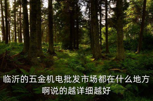 臨沂的五金機(jī)電批發(fā)市場(chǎng)都在什么地方啊說(shuō)的越詳細(xì)越好