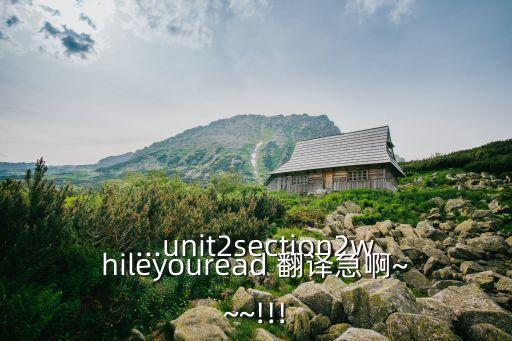 ...unit2section2whileyouread 翻譯急啊~~~!!!
