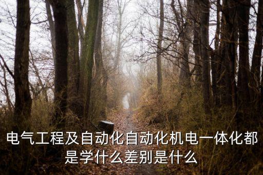 電氣工程及自動(dòng)化自動(dòng)化機(jī)電一體化都是學(xué)什么差別是什么