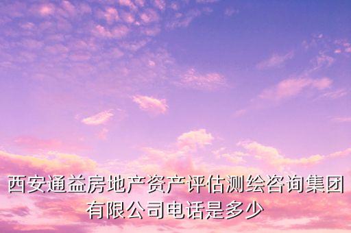 西安通益房地產(chǎn)資產(chǎn)評估測繪咨詢集團(tuán)有限公司電話是多少