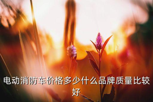 電動(dòng)消防車價(jià)格多少什么品牌質(zhì)量比較好
