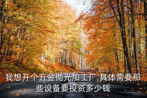 我想開個(gè)五金拋光加工廠,具體需要那些設(shè)備要投資多少錢