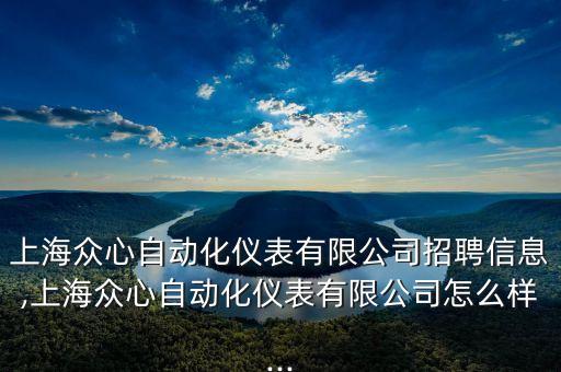 上海眾心自動化儀表有限公司招聘信息,上海眾心自動化儀表有限公司怎么樣...