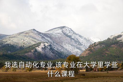 我選自動化專業(yè),該專業(yè)在大學(xué)里學(xué)些什么課程