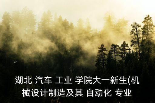 湖北 汽車 工業(yè) 學(xué)院大一新生(機(jī)械設(shè)計制造及其 自動化 專業(yè)