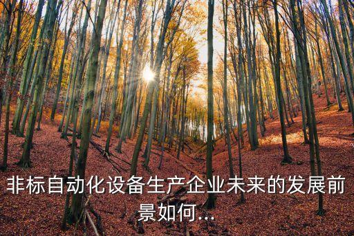 非標(biāo)自動(dòng)化設(shè)備生產(chǎn)企業(yè)未來的發(fā)展前景如何...