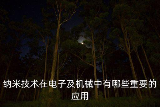 納米技術(shù)在電子及機(jī)械中有哪些重要的應(yīng)用