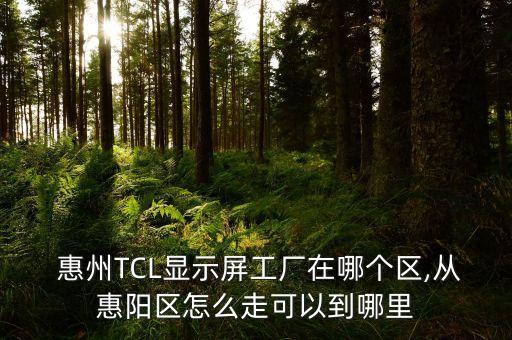  惠州TCL顯示屏工廠在哪個(gè)區(qū),從惠陽區(qū)怎么走可以到哪里